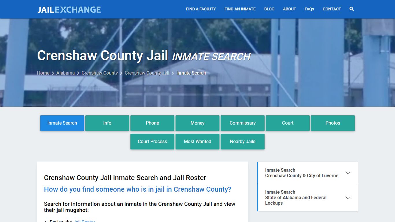 Inmate Search: Roster & Mugshots - Crenshaw County Jail, AL