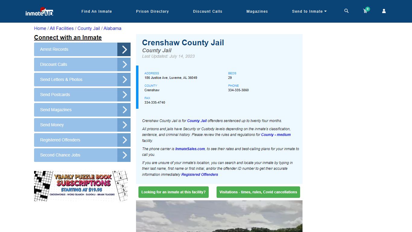 Crenshaw County Jail - Inmate Locator - Luverne, AL