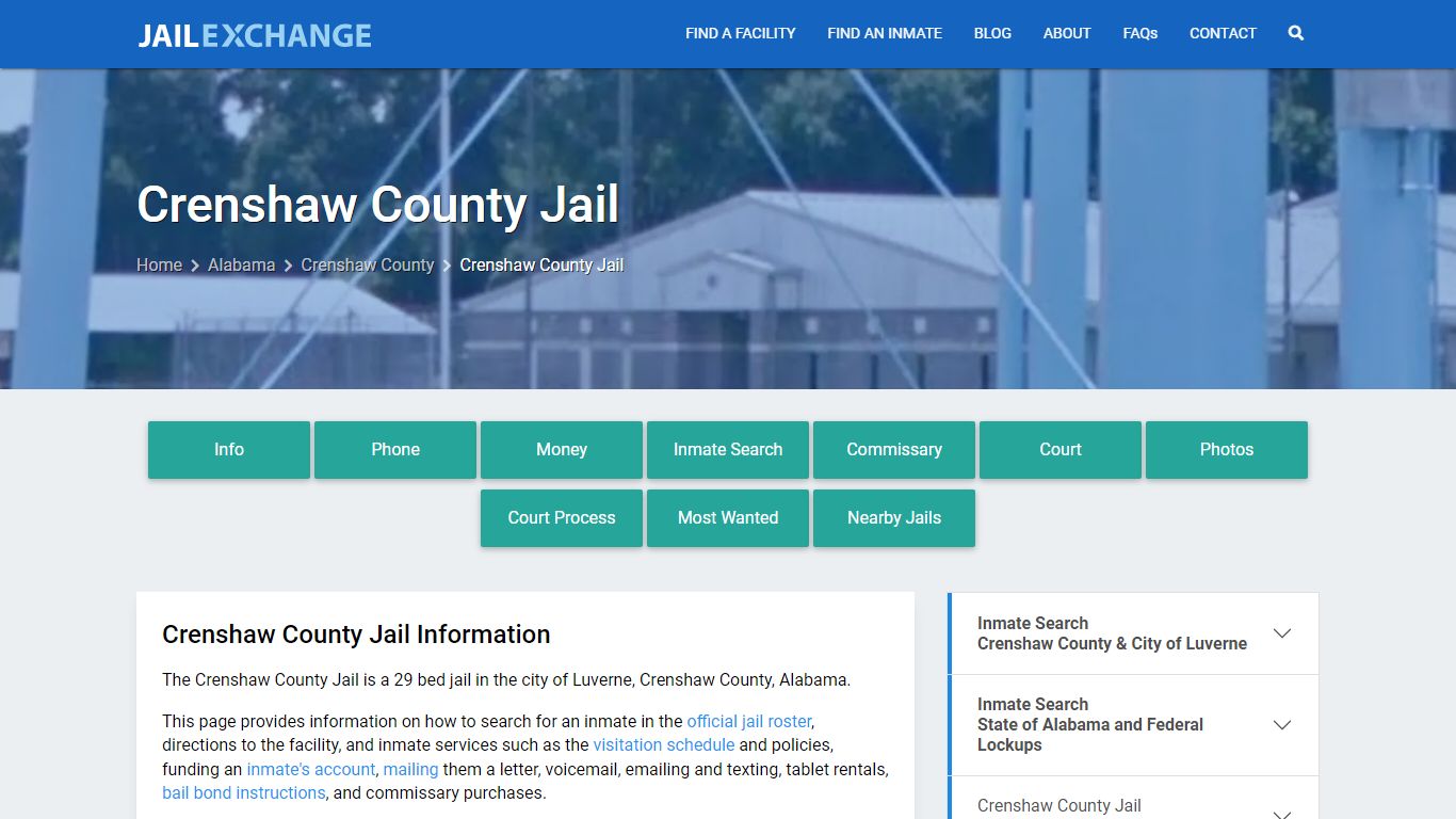 Crenshaw County Jail, AL Inmate Search, Information