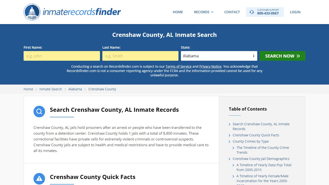 Crenshaw County, AL Inmate Lookup & Jail Records Online